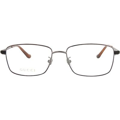 Gucci Men's Eyeglasses Rut Metal Rectangular Full-Rim Frame