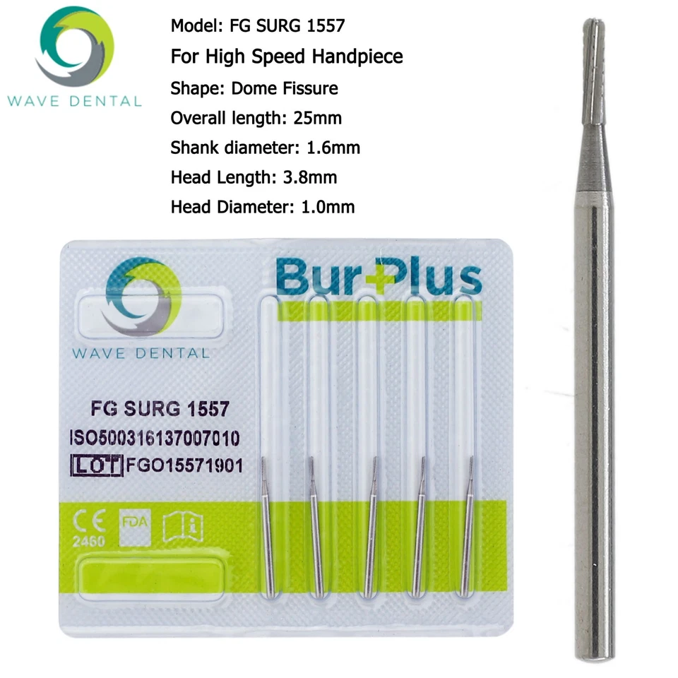 Fresas de longitud quirúrgica dental Wave FG SURG 1557 1558 carburo de alta velocidad medio oeste Foto 3 de 4