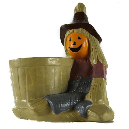 GEERLINGS Ceramic Halloween Pumpkin Scarecrow Planter GRHS Vintage Holder Porch - Picture 1 of 8