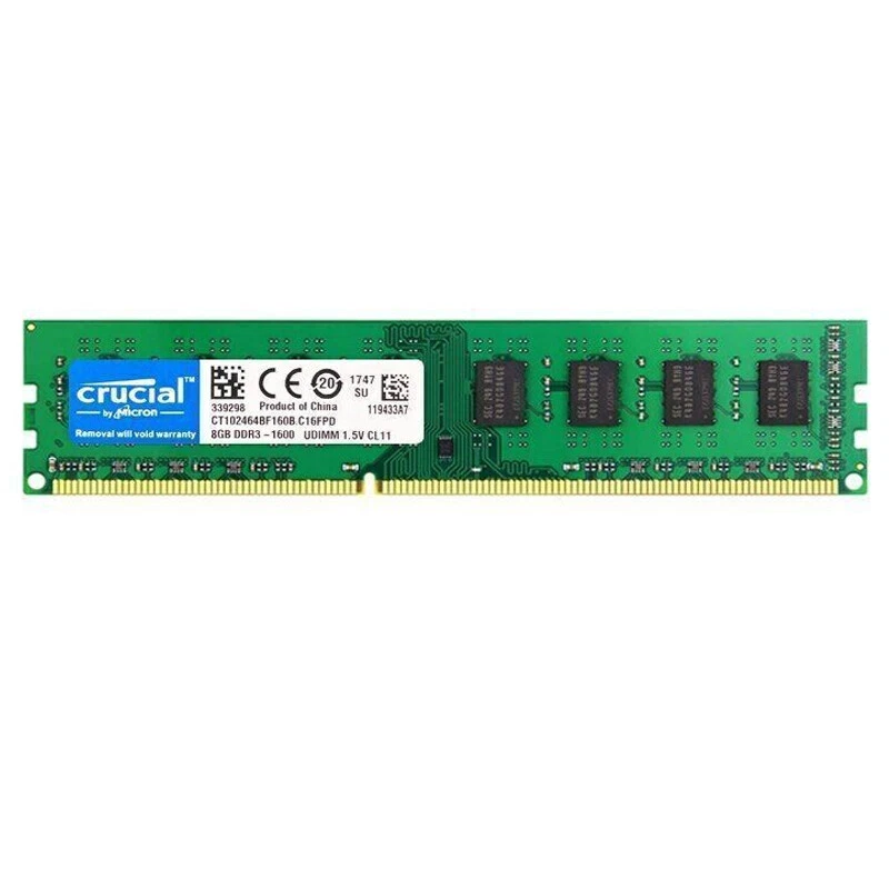 CRUCIAL DDR3 1600MHz 16GB (2x 8GB) PC3-12800 Desktop 240pin DIMM Memory RAM 1.5V - Image 2 of 4