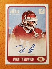 2021 Onyx Vintage Auto Blue Ink #CAJH Jadon Haselwood Oklahoma WR #'d 400