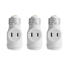 2 Outlet Light Socket to Plug Adapter, Screw in Light Bulb Socket Outlet Adapter