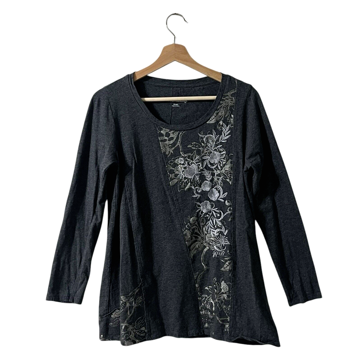 Soft Surroundings Julietta Tunic Top Size XS Gray Silver