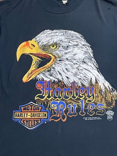 Vintage 1987 Harley Davidson Rules Eagle T shirt size XL 50/50 made in USA - Picture 2 of 4