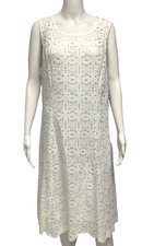 Apt.9 women's shift dress modern white sleeveless laces lined size L