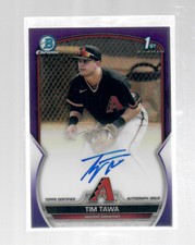 Tim Tawa 2023 1st Bowman Chrome Purple Refractor Auto 171/250 Autograph CPA-TT