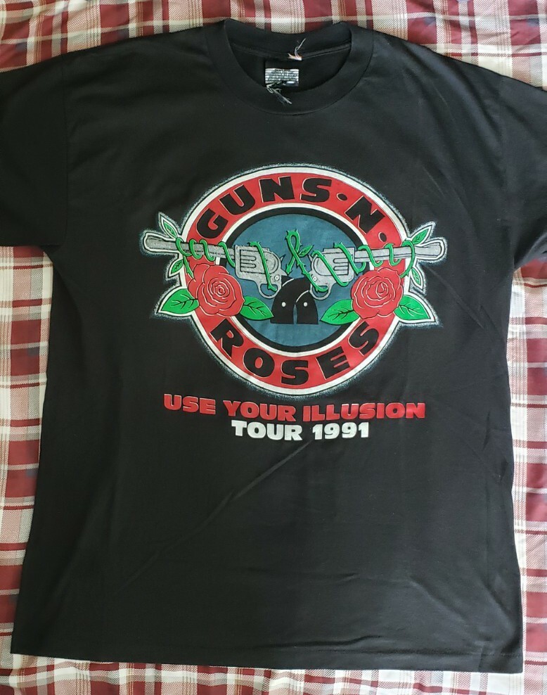 FILA T shirt GUNS N' ROSES User Yoursion Illu 1991 Tou cond SKI ROWtage Vi X ?ara! R