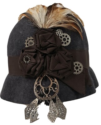Hat Attack Charcoal hat with brown leather Band Marlow LT | Mens Leather Top Hat with LT Hat Band – American  main image 4