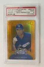 2006 Bowman Sterling Gold Refractor Yovani Gallardo Rookie RC PSA 9
