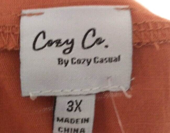 Cozy Co. By Cozy Casual Crossover Midi Dress in Rust Plus Size 3XL NWT Short Sle