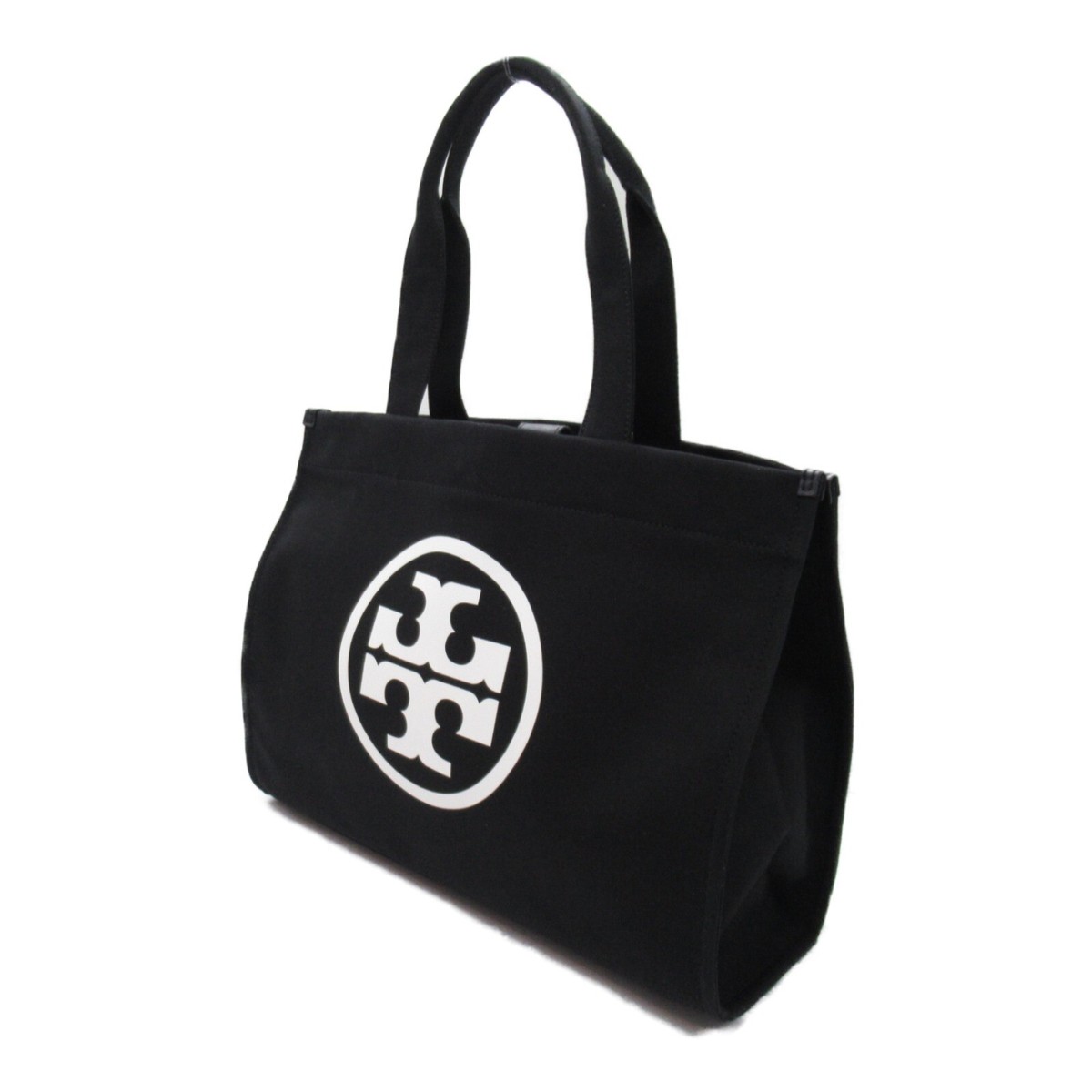 Tory Burch Tote hand Bag 148792002 cotton Black White | eBay Tory Burch Tote hand Bag 148792002 cotton Black White | eBay