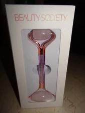Brand New Beauty Society Pink Rose Quartz Roller Face Facial Therapy Bright Skin