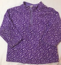Hanna Andersson 80 Purple Leopard Animal Print 1/4 Zip Pullover Fleece Jacket