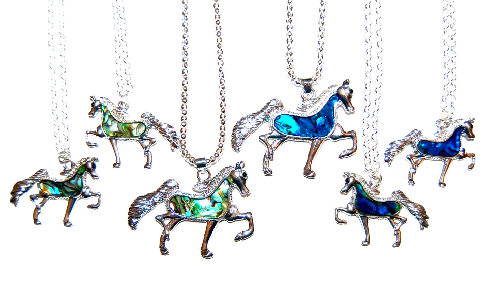 COLLAR DE REGALO ABULÓN CABALLO ECUESTRE OCCIDENTAL #E20E HECHO EN EE. UU. ¡ENVÍO RÁPIDO! Foto 3 de 3