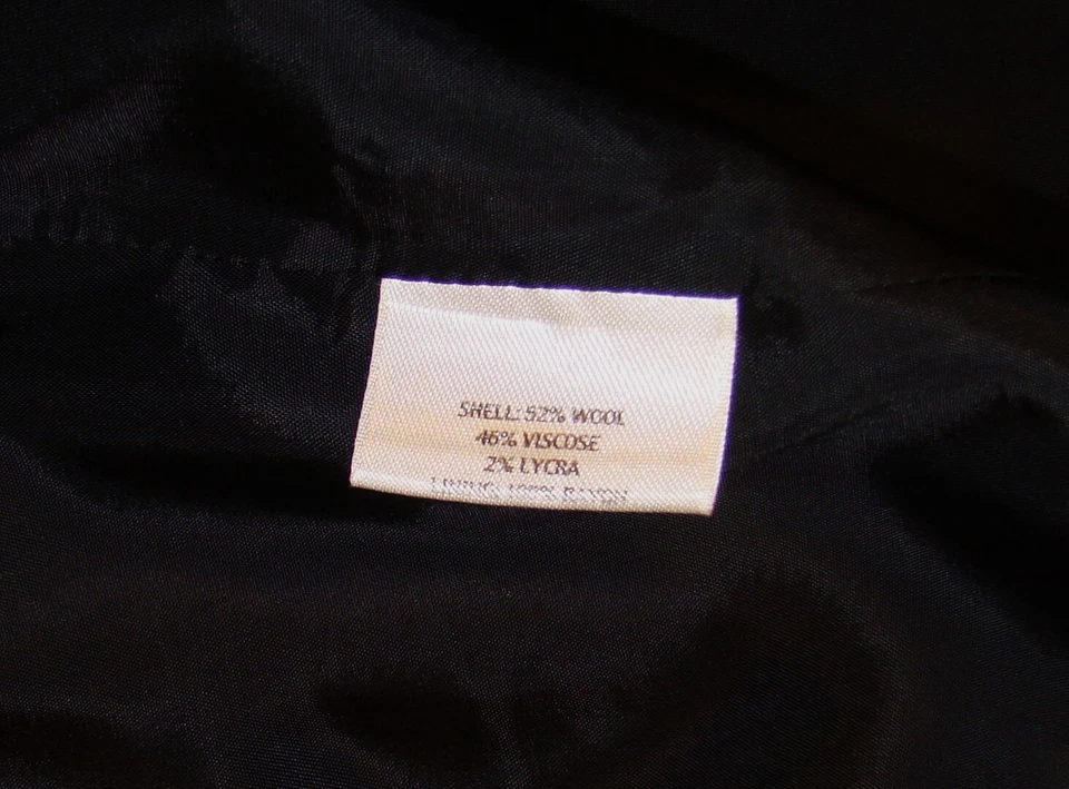 Eileen Fisher Traje Negro Mezcla Lana Blazer Chaqueta Abierta Vestido Pantalones Conjunto 1X AC Foto 4 de 4