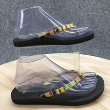 Sanuk Flip Flop Womens 6 Green Yoga Joy Funk Thong Slip On Casual 1016335