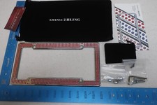 License Plate Frame Silver W Swarovski Embedded Red Bling Rhinestones F20-15 License Plate Frame Silver W Swarovski Embedded Red Bling Rhinestones F20-15