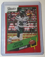 Michael Carter ROOKIE #'d 31/75 - RED Timeless Tributes - 2021 Classics Football
