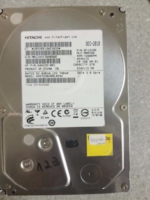 HP 644126-001 3.5 SATA 2TB 64MB 7200RPM Hard Disk Drive Hitachi HDS723020BLA642 