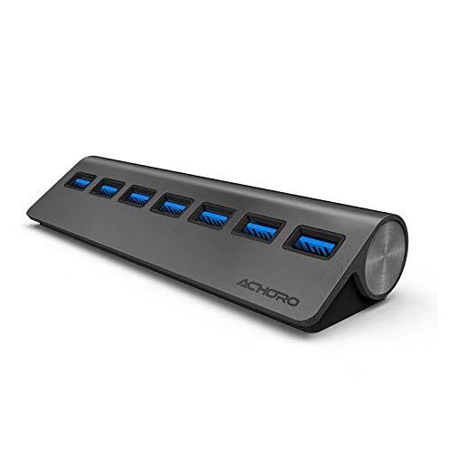 7 Ports USB 3.0 Hub - Triangle Aluminum Alloy - High-Speed USB Port ...