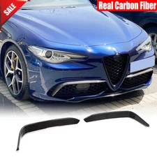 Real Carbon Front Bumper Canards Fins Splitter For Alfa Romeo Giulia Sport Sedan