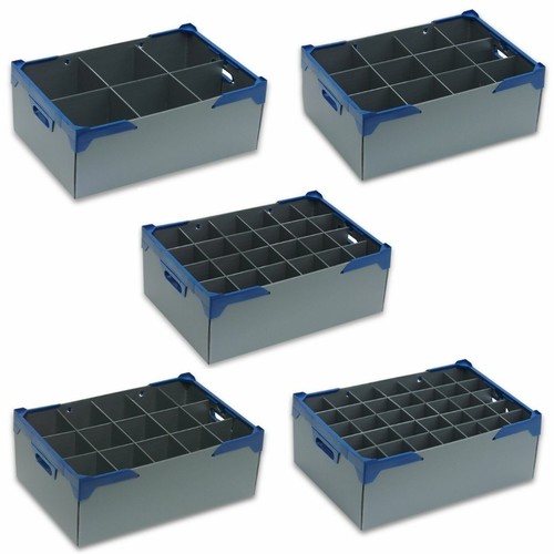 Glassware Storage Boxes Containers Silver Crates Various Sizes