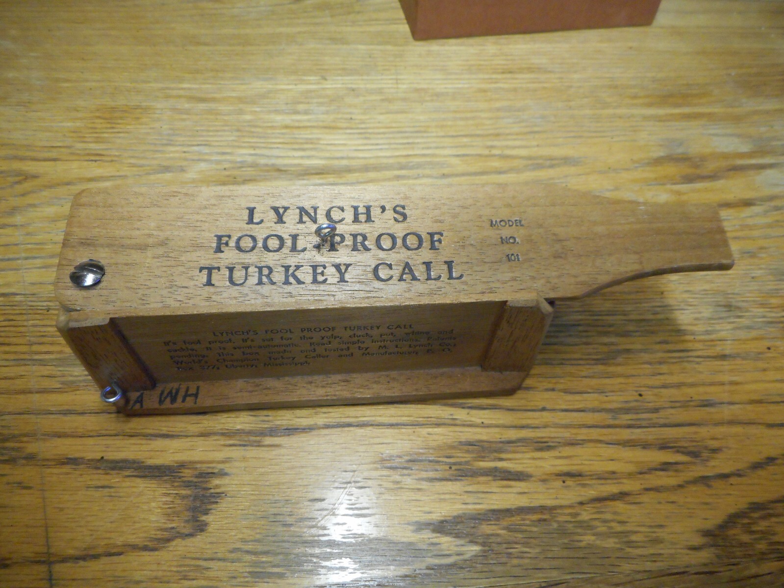 Vintage Lynch's Fool Proof Turkey Caller Mod 101 Game Call Box 1965