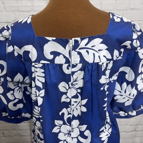 Vintage Midi Hawaiian Muu Muu Summer Dress Floral Ruffled Aloha Tiki Plus Size - Picture 6 of 7