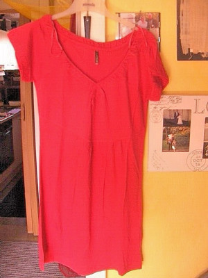 MULTIBLU LONG SHIRT M BODYCON MINI DRESS SHORT SLEEVE RED New