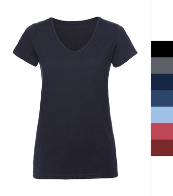3er Pack Russell Europe Damen V-Neck T-Shirt bedruckbar tailliert HD Tee R-166F-