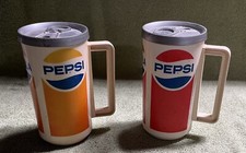 Vintage Pepsi Cola Soda Can Plastic Mugs