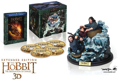 Der Hobbit - Smaugs Einöde -  5 Disc Bluray + bluray 3D - mit Figur - NEU- OVP