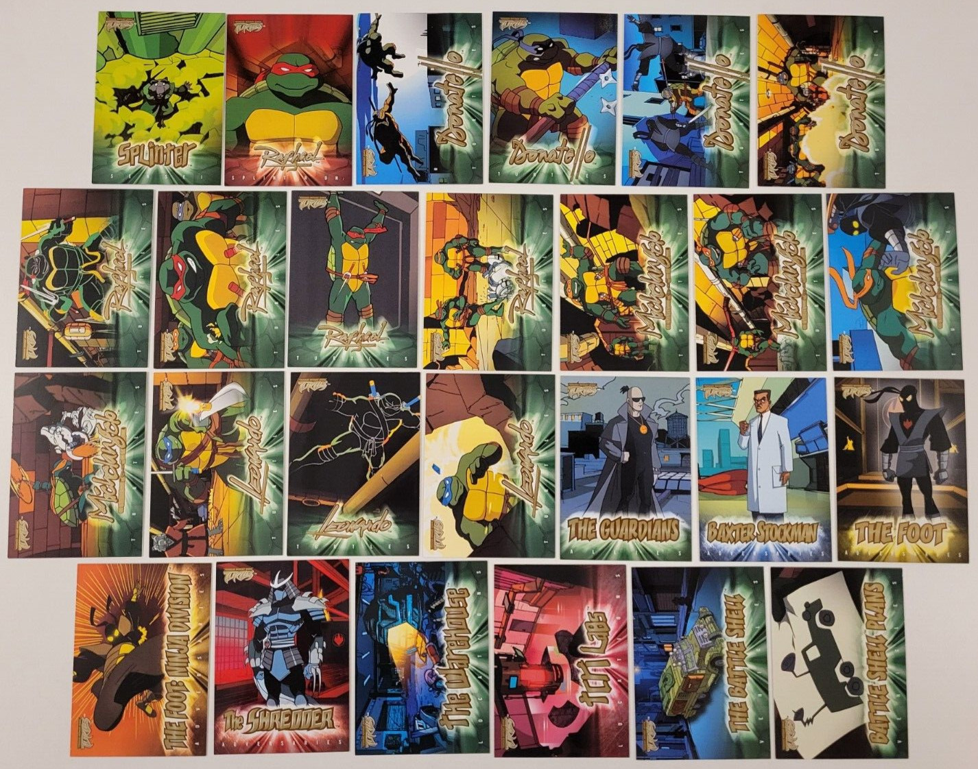 2003 TEENAGE MUTANT NINJA TURTLES Fleer GOLD PARALLEL CARD SET 26/84 TMNT Ser 1