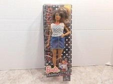 Barbie Fashionistas Doll #32 AA Curvy Body Dolled Up Denim White Top 2015 New