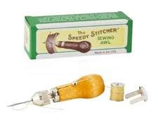 Speedy Stitcher Sewing Awl - High Tensile Waxed Thread & 2 Diamond Point Needles