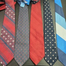 Lot of 5 Vintage Wembley  Superba Men's Neckties Reds  Blues