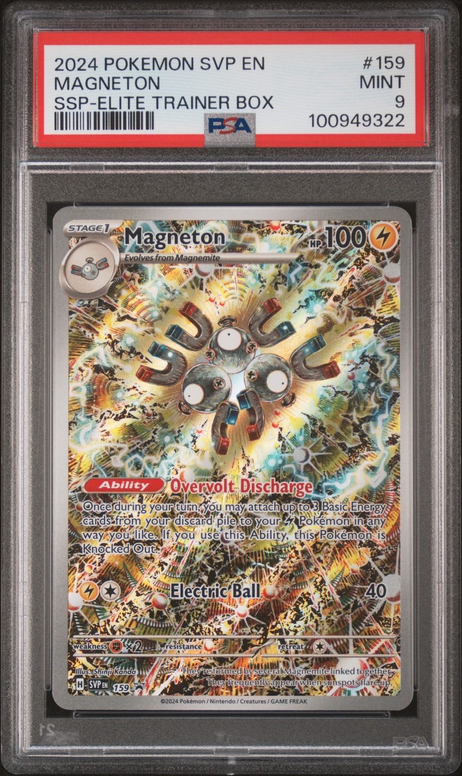 2024 POKEMON SVP EN-SV BLACK STAR PROMO #159 MAGNETON PSA 9