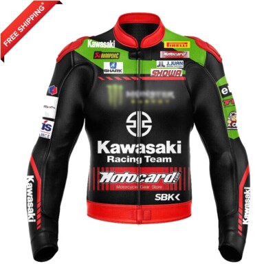 Customized MotoGP Kawasaki Motorbike Motorcycle Cowhide Leather