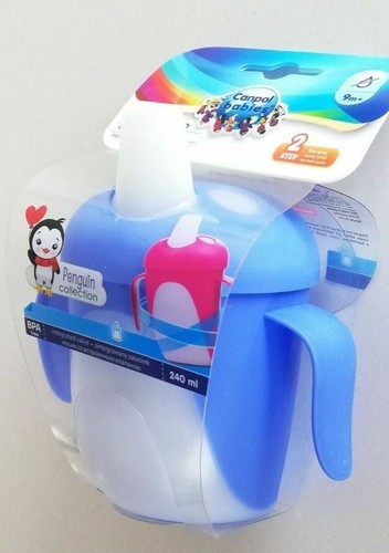 Taza antiderrames azul Con Asas Canpol Babies Penguin Stock Tienda - Imagen 2 de 2