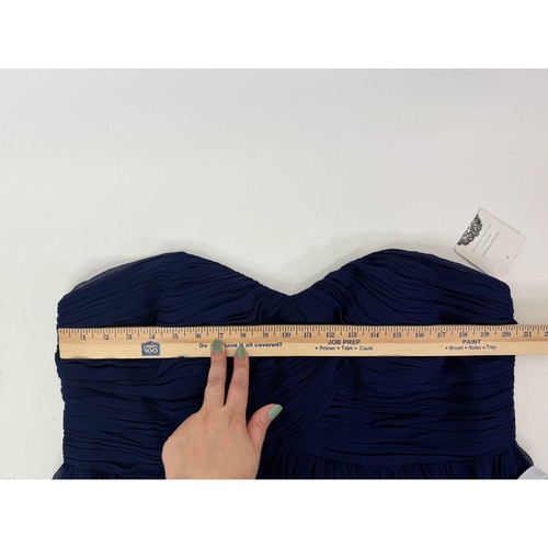 Donna Morgan Dress Women's 20W Strapless Formal Ruched Sweetheart Navy Blue - Picture 6 of 13