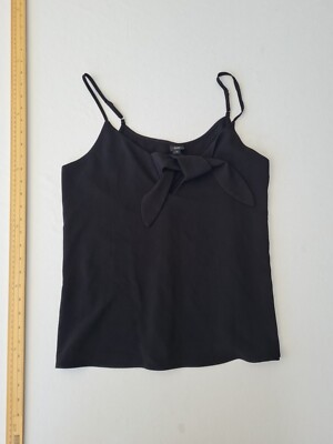 Damen Tanktop River Island Größe 10 Krawatte Ausschnitt Schwarz 28985