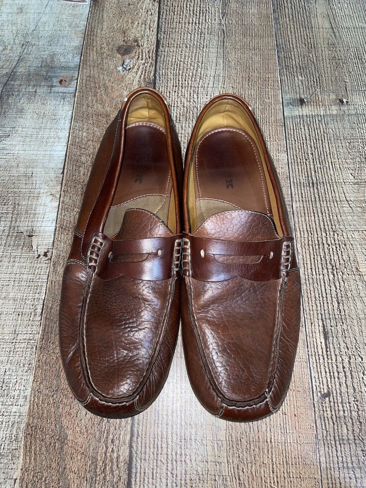 Trask Mens Derek Brown Leather Driving 