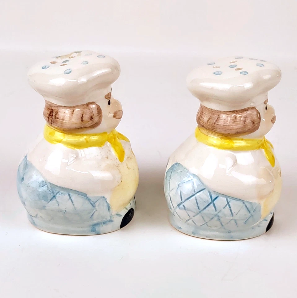 Chef Ceramic Salt & Pepper Shakers Hand Painted Mid Century Japan Decor Vintage - Image 3 of 4