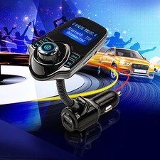 T10 Wireless Bluetooth 1.44 Screen LCD FM Transmitter Handsfree with USB Charger