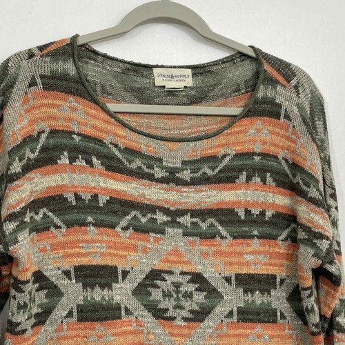 Denim & Supply Ralph Lauren M Sweater 100% Cotton Southwest Tribal Aztec Boho - Picture 2 of 6