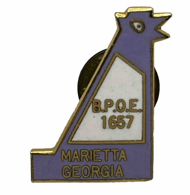 Marietta Georgia Elks Lodge 1657 BPOE Benevolent Protective Order Enamel Hat Pin