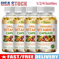 1/2/4Bottles Vitamin E 1000 IU 120 Capsules - Supports Skin, Hair, Immune and Ey