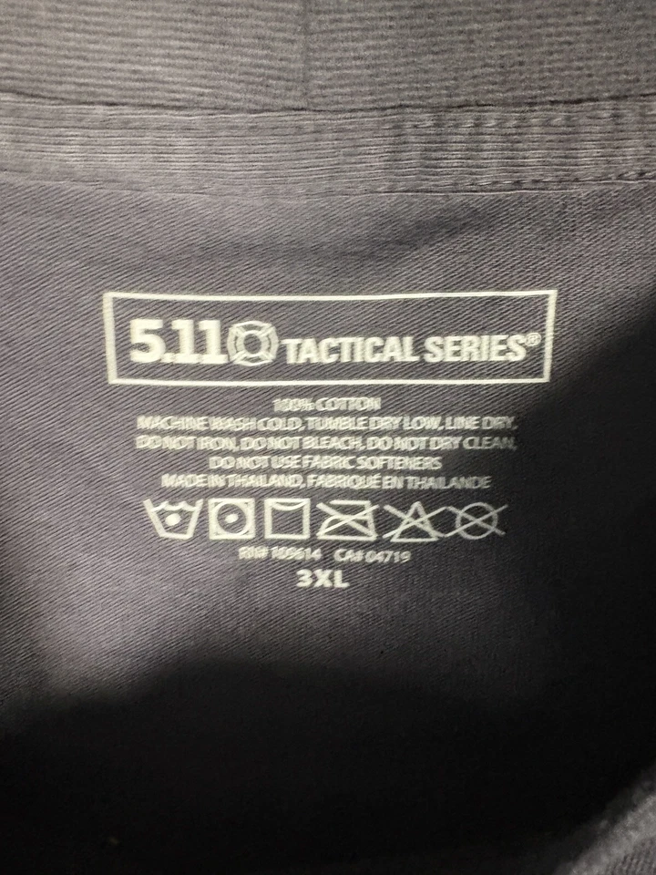 5.11 Tactical Series Profesional T Manga Corta Bolsillo Fuego Azul Marino Algodón 3XL Nuevo Foto 4 de 4