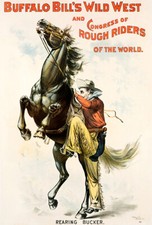 Buffalo Bill's Wild West & Congress of Rough Riders Ambrose Park Poster Reproduction, Framed — listing 4