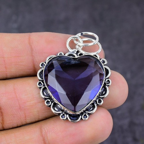 Natural Alexandrite Quartz Gemstone 925 Sterling Silver Gift Pendant 1.81" i168 - Picture 2 of 7